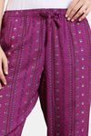 Zivame Zellij Dreams Woven Pyjama - Festival Fuchsia — thumbnail 5